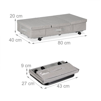 Unterbettboxen mit Rollen, 2er-Pack