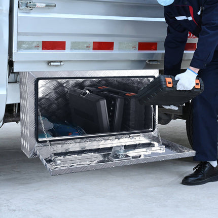 Underbody Truck Tool Box, Aluminum, 30x14x16 in, Lock