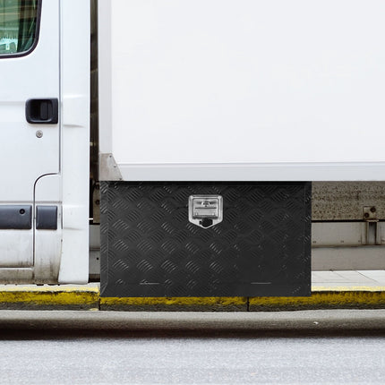 Underbody Truck Tool Box, Aluminum Diamond Plate, 30x17x18 In