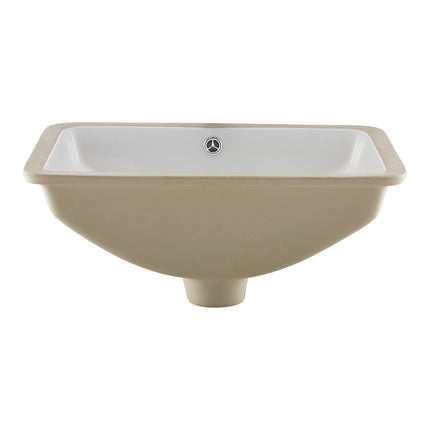 Undermount Bathroom Sink, White Ceramic 530 x 375 mm, Overflow