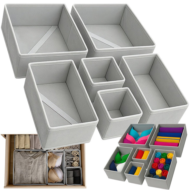 Unterwäsche-Schubladen-Organizer-Set, 6 Vliesstoff-Behälter