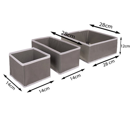 Unterwäsche-Schubladen-Organizer-Set, 6 Vliesstoff-Behälter