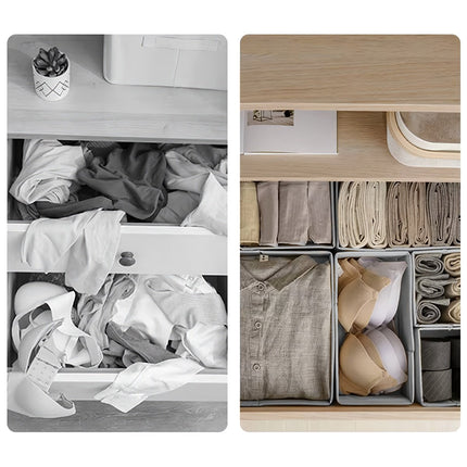 Unterwäsche-Schubladen-Organizer-Set, 6 Vliesstoff-Behälter