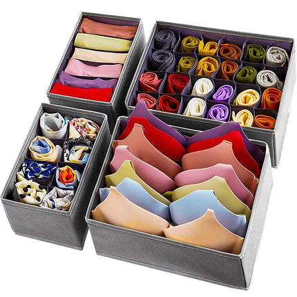 Unterwäsche-Organizer-Set, 4-teilig, faltbar, atmungsaktives Material