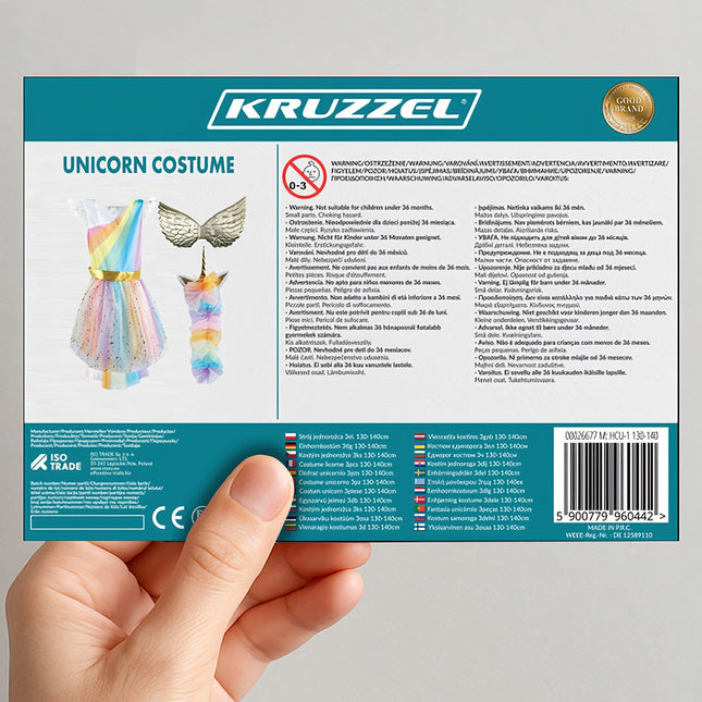 Einhorn-Kostüm für Kinder, 3-teiliges Set, 130-140cm