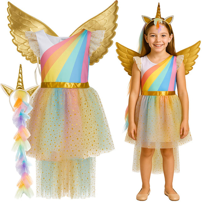 Einhorn-Kostüm für Kinder, 3-teiliges Set, 130-140cm
