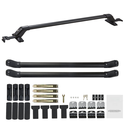 Universal Bare Roof Rack Cross Bars, Aluminum, Locking