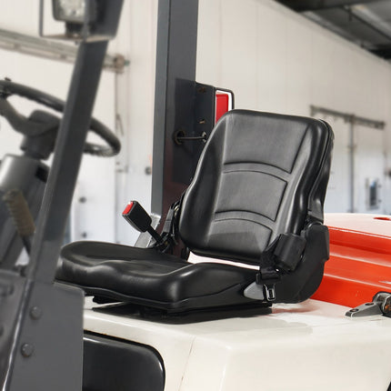 Universal Forklift Seat – Fold-Down Back, Belt, Switch
