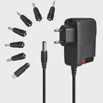 Universal Power Adapter 3-12V 24W with 7 Interchangeable Plugs