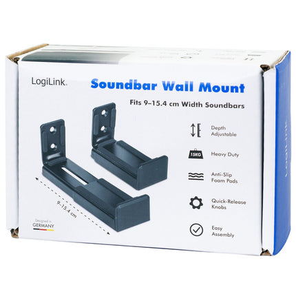 Universelle Soundbar-Wandhalterung, 90–154 mm, Schwarz