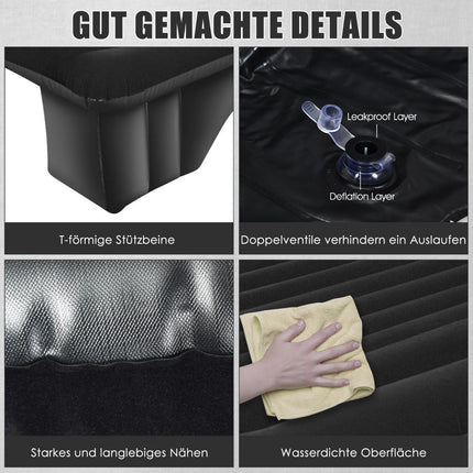 Universelle aufblasbare Luftmatratze mit elektrischer Pumpe 142x91x48cm schwarz