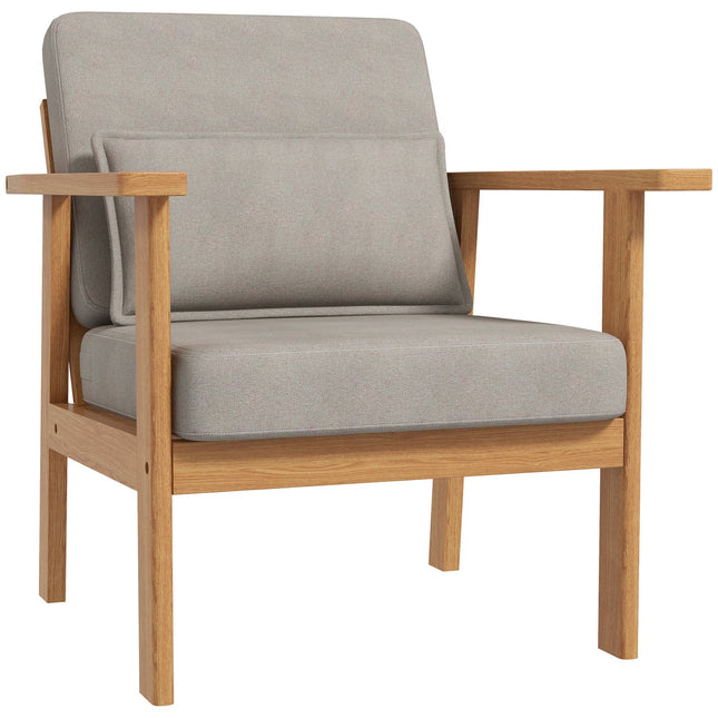 Polster-Akzentstuhl in Grau mit Armlehnen - 70x72x76 cm