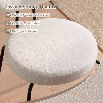 Upholstered Dining Chairs Set of 2, Padded Back, White