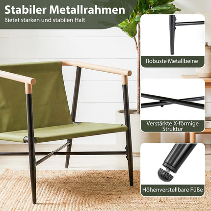 Upholstered Lounge Chair with Armrests & Removable Cushions