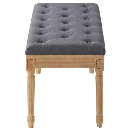 Upholstered Ottoman Bench 32x16, Tufted, Gray