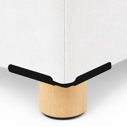 Upholstered Storage Cube Stool with Padded Seat, White, 38 cm