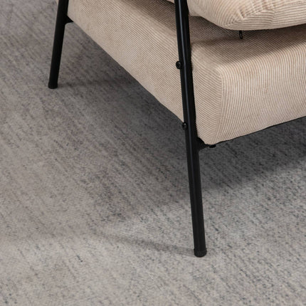 Polstersessel mit Hocker, Relaxsessel mit Liegefunktion, Polsterstuhl, Kissen, Fernsehsessel, 68 x 91,5 x 88 cm, beige