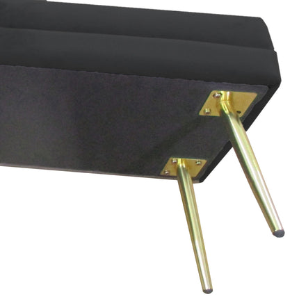 Schwarze Polsterbank mit Stauraum, Stahl, 100x37,5x42 cm