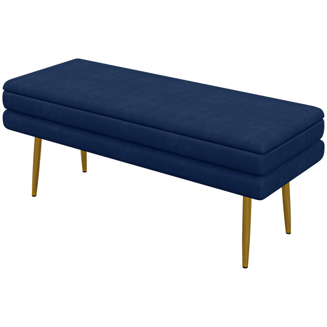 Sitzbank mit verstecktem Fach, Blau, 100 x 37,5 x 42 cm