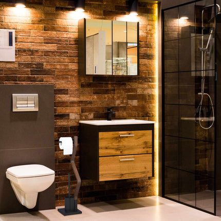 Stand-WC-Set in Schwarz