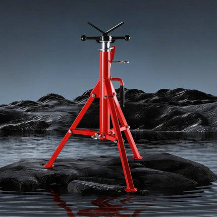 V-Head Pipe Stand, 2500 lb, 28–52 in Adjustable Steel