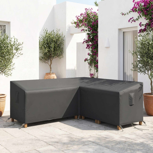 V-förmige wasserdichte Gartenmöbelabdeckung, 420D Oxford, 216x216x78 cm