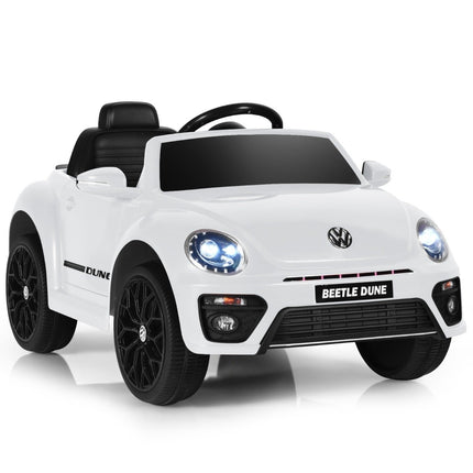 VW Beetle children's car with music & 2 lighting modes including 2.4G remote control white