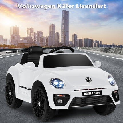 VW Beetle children's car with music & 2 lighting modes including 2.4G remote control white
