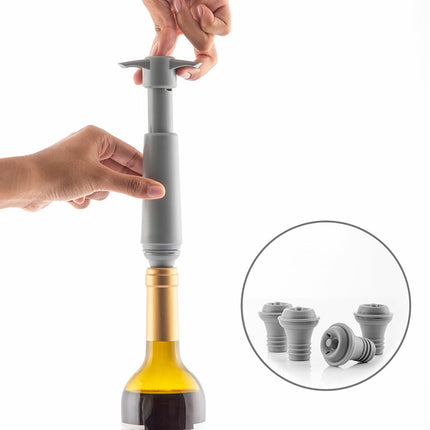 Vakuová pumpa a zátky na víno Winuum InnovaGoods (4 zátky)