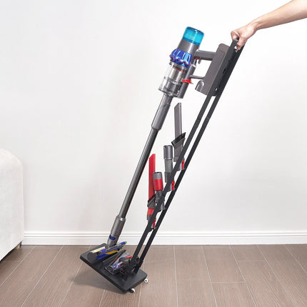 Vacuum Stand with Wheels, Steel Base, 4 Hooks