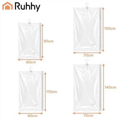 Vacuum Storage Bags with Hangers, Set of 6, Multi-Size