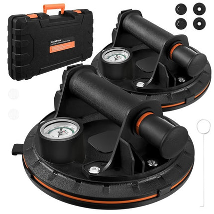 Vakuum-Saugnapf-Set mit Pumpe, 200kg Tragkraft, 2 St.