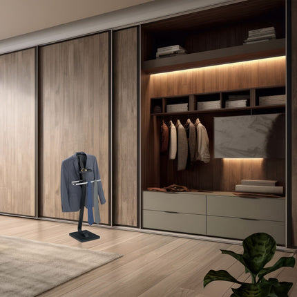 Valet Suit Stand with Hanger and Accessory Shelf