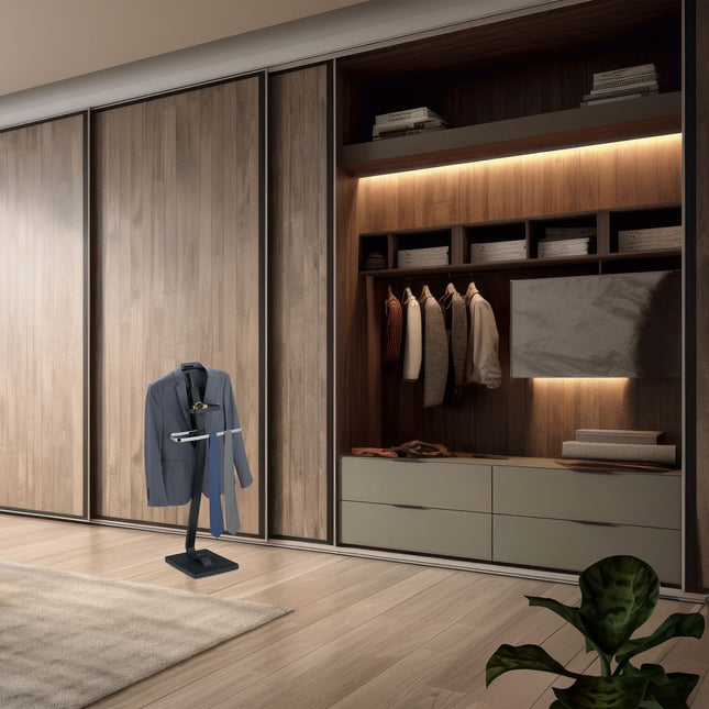 Valet Suit Stand with Hanger and Accessory Shelf