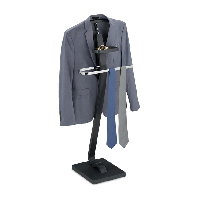 Valet Suit Stand with Hanger and Accessory Shelf