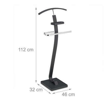 Valet Suit Stand with Hanger and Accessory Shelf
