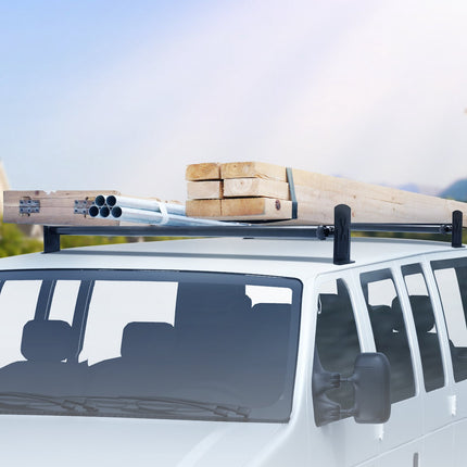 Van Roof Ladder Rack, 2 Bars, 500 lb, 35.8–52.4 in