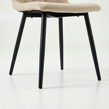 Velvet Dining Chairs, Beige, 4-Pack, Upholstered, Modern Design