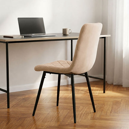 Velvet Dining Chairs, Beige, 4-Pack, Upholstered, Modern Design