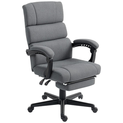 Verstellbarer Bürostuhl in Samt-Optik, Rollbar, Grau