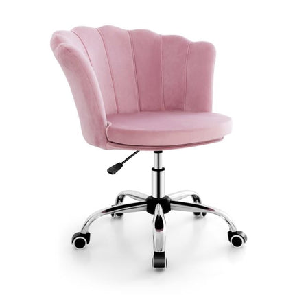 Bürostuhl Samt, höhenverstellbar, drehbar, Rosa