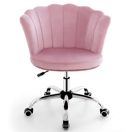 Bürostuhl Samt, höhenverstellbar, drehbar, Rosa