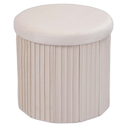Velvet Storage Ottoman, Foldable Padded Seat