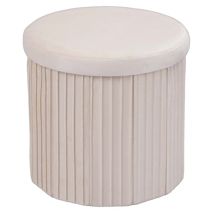 Velvet Storage Ottoman, Foldable Padded Seat