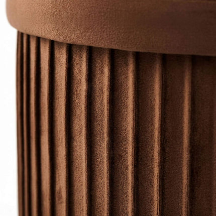 Velvet Storage Stool, Chocolate Brown, 38x38 cm