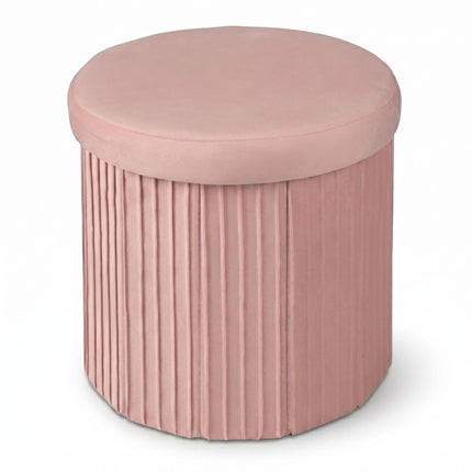Velvet Storage Stool with Padded Seat, 38x38 cm