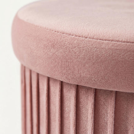 Velvet Storage Stool with Padded Seat, 38x38 cm