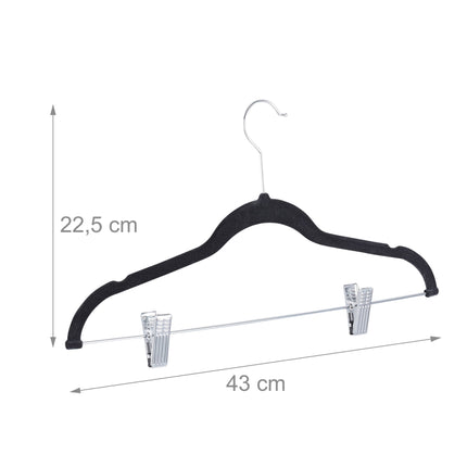 Cintres en velours avec pinces, lot de 12