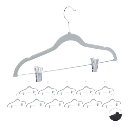 Cintres en velours avec pinces, lot de 12
