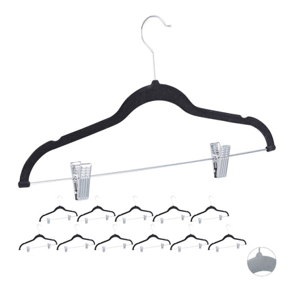 Cintres en velours avec pinces, lot de 12